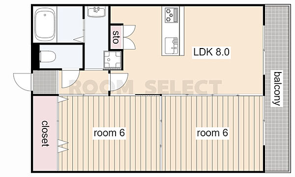 グリーンハイツ名東 402｜愛知県名古屋市名東区勢子坊２丁目(賃貸マンション2DK・4階・51.05㎡)の写真 その2