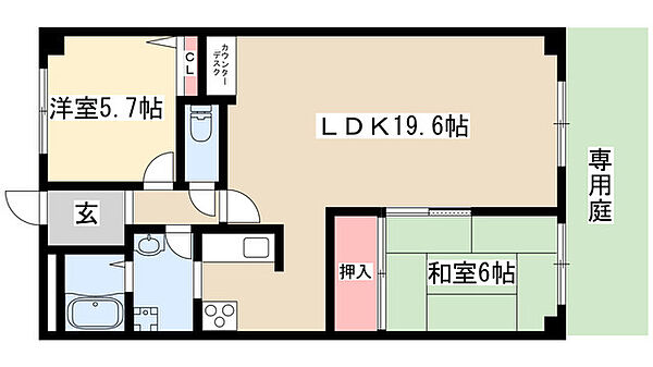 ファミールイレブン 103｜愛知県名古屋市名東区照が丘(賃貸マンション2LDK・1階・66.15㎡)の写真 その2