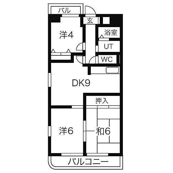 T’sスクエア 402｜愛知県名古屋市千種区竹越１丁目(賃貸マンション3DK・4階・55.62㎡)の写真 その2