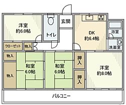 白山住宅 124 ｜ 愛知県名古屋市守山区本地が丘（賃貸マンション4DK・2階・76.43㎡） その1