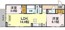 ポラリス 2LDKの間取図画像