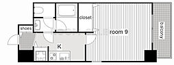 プロシード新栄 1Kの間取図画像