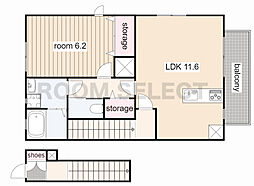 珠輝 1LDKの間取図画像