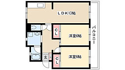 ユートピア南山 2LDKの間取図画像