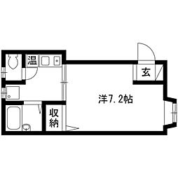 ル・グラン・バンブー 1Kの間取図画像
