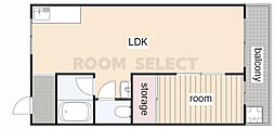 サロンハイツ 1LDKの間取図画像