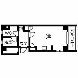 エンショウクアトロ ワンルームの間取図画像