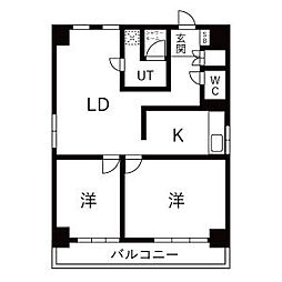 ライオンズマンション丸の内 2LDKの間取図画像