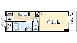 シフォン日和 1Kの間取図画像