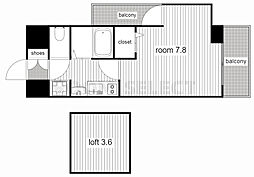 プレサンス名古屋駅前アクシス 1Kの間取図画像