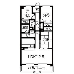 クレストヒルズ東山 3LDKの間取図画像