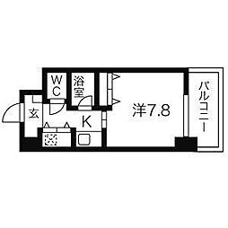 AXIS桜通内山 1Kの間取図画像
