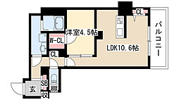 プレミアムコート葵 1LDKの間取図画像