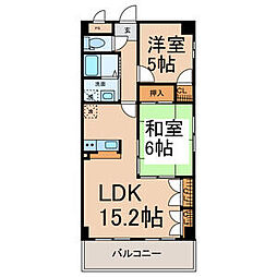 ホーエイ中根 2LDKの間取図画像