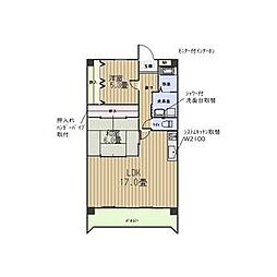 サンシャイン白山 2LDKの間取図画像