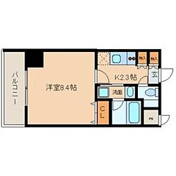 グランルージュ栄2 1Kの間取図画像