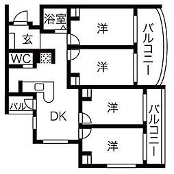 コンセール妙音通 4DKの間取図画像