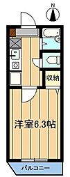 フォレスト高針 1Kの間取図画像