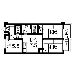 プレアール名古屋供米田 3DKの間取図画像
