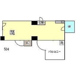 ブラウンハイツ ワンルームの間取図画像