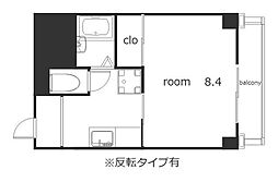 ライフ21 1Kの間取図画像