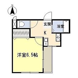 タウンハイツ天池 1Kの間取図画像