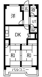 コーポ朝日 3DKの間取図画像