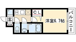 プレサンス丸の内流雅 1Kの間取図画像