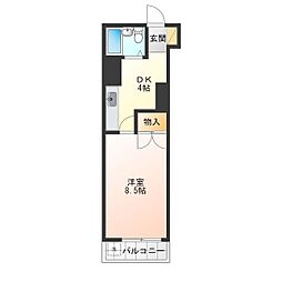 プチパレ 1DKの間取図画像