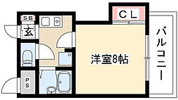 ロイヤル楠元 1Kの間取図画像