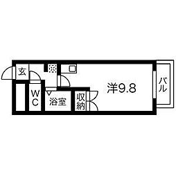 エステイタスAS-17 ワンルームの間取図画像