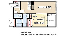LaLaLa三幸 1LDKの間取図画像