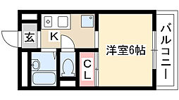 ファミール長久手 1Kの間取図画像