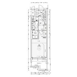 エステムコート名古屋ライブゲート 1Kの間取図画像
