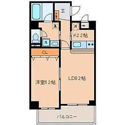 FS幅下 1LDKの間取図画像