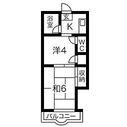 正木ビル 2Kの間取図画像