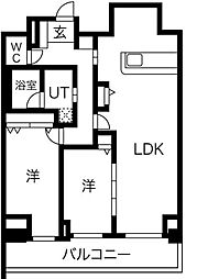 アーバンパーク日吉 2LDKの間取図画像