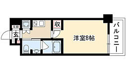 レジディア高岳 1Kの間取図画像