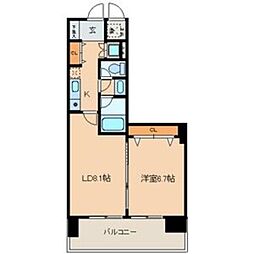 casa+α名駅南 1LDKの間取図画像