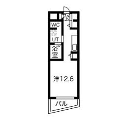ベルドミール橘 1Kの間取図画像