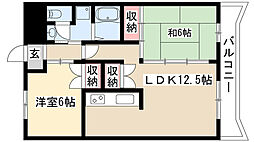 エクセル石仏 2LDKの間取図画像