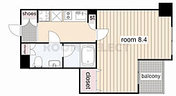 グランアベニュー栄 1Kの間取図画像