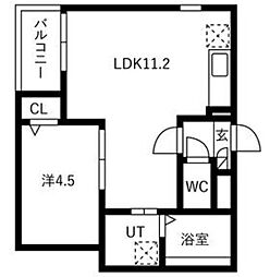 Jack sambanIII 1LDKの間取図画像