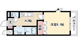 K.コオリナ 1Kの間取図画像