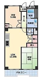 OS・SKYマンション小幡 2LDKの間取図画像
