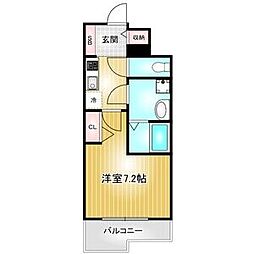 プレサンス丸の内レジデンス2 1Kの間取図画像