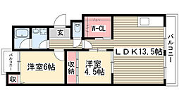 ハイツエクセル 2LDKの間取図画像