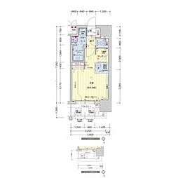 プレサンス大須プライマル 1Kの間取図画像
