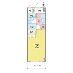 ソレイユYK 1Kの間取図画像