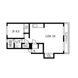 由池マンション 1LDKの間取図画像